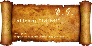 Malitsky Ildikó névjegykártya